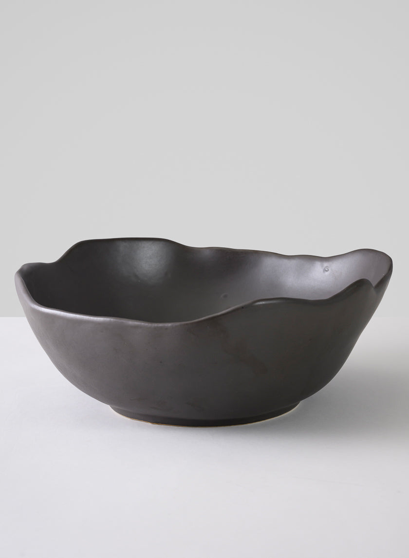 12in Wide Matte Black Ceramic Centerpiece Bowl Decor Jamali Garden