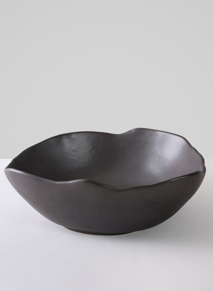 12in Wide Matte Black Ceramic Centerpiece Bowl Decor Jamali Garden