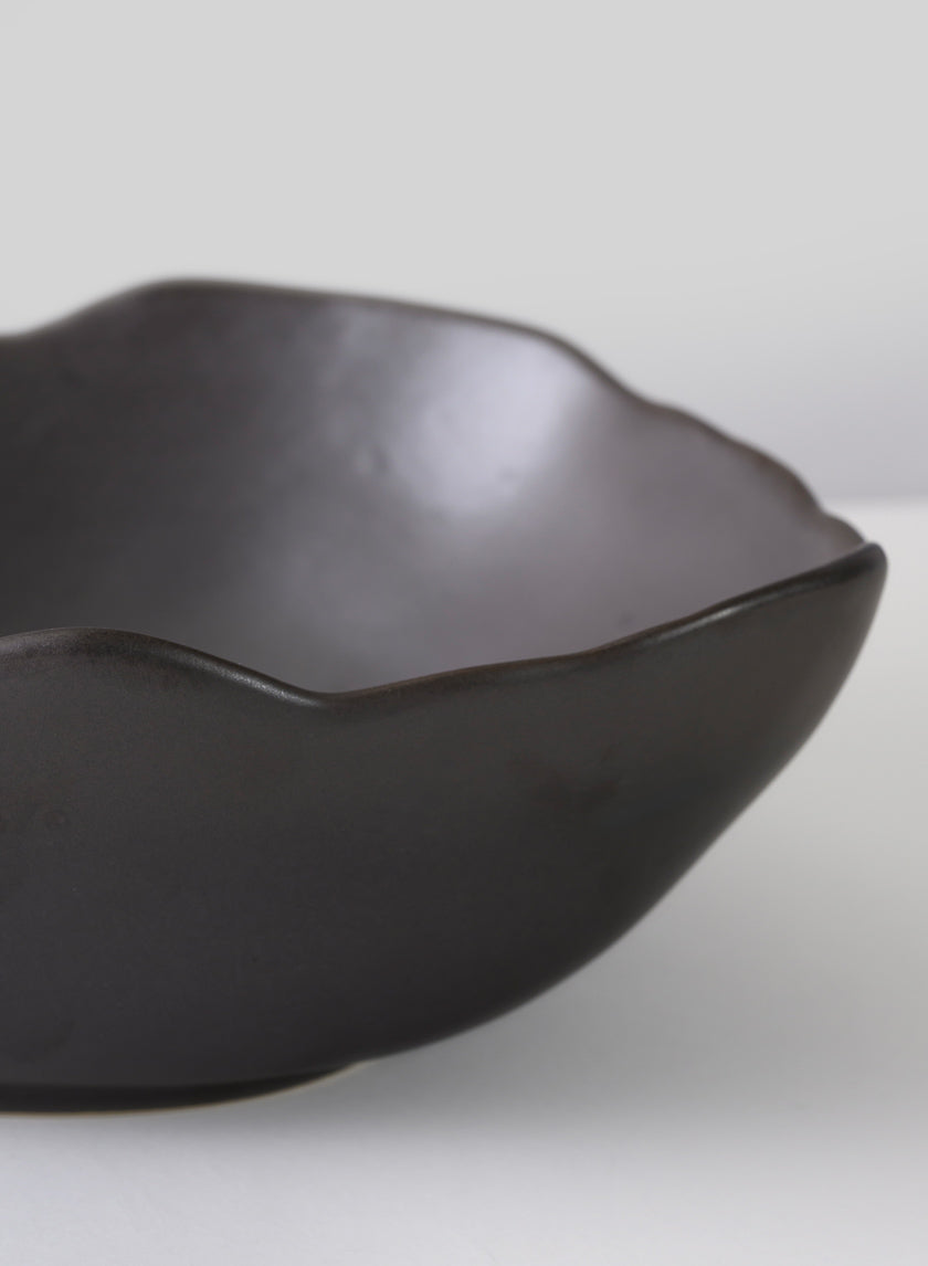 12in Wide Matte Black Ceramic Centerpiece Bowl Decor Jamali Garden
