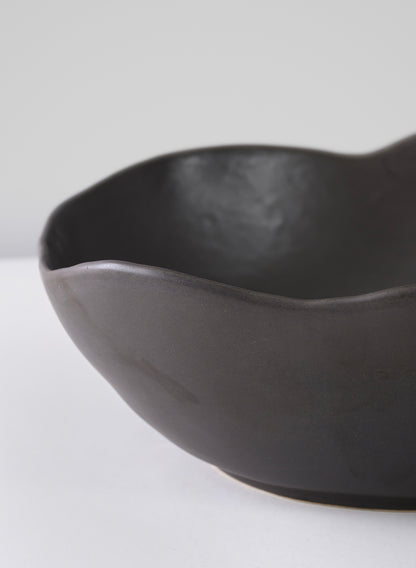 12in Wide Matte Black Ceramic Centerpiece Bowl Decor Jamali Garden
