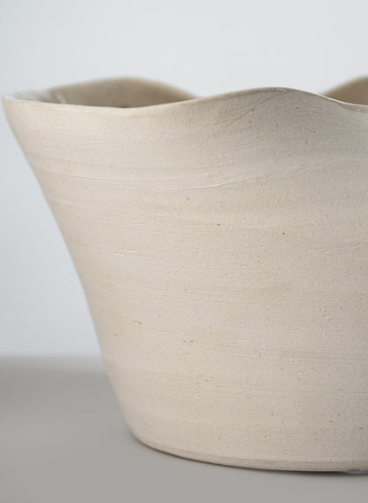 8.5in Wide Beige Sandstone Hasu Centerpiece Bowl Decor Jamali Garden