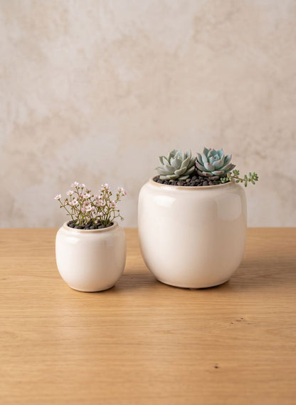 Alsace White Cachepot Vase