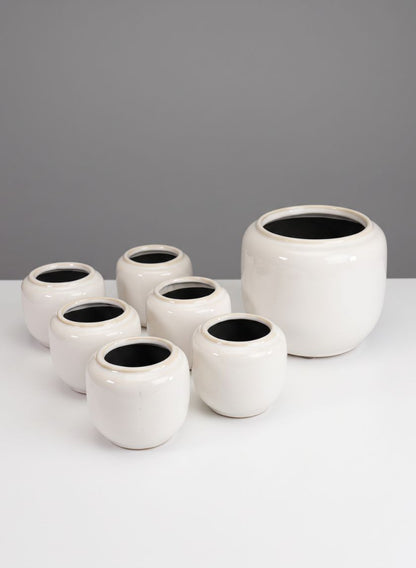 Alsace White Cachepot Vase