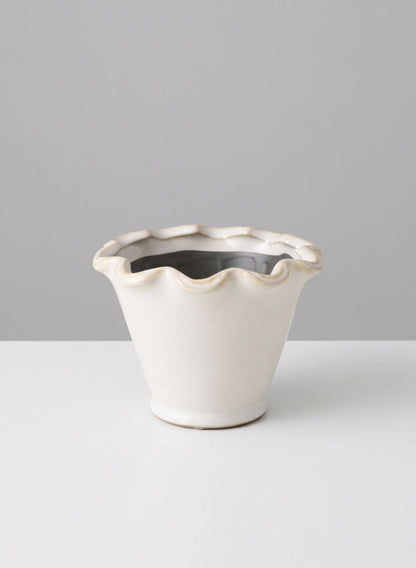 4in Tall Avignon White Cachepot