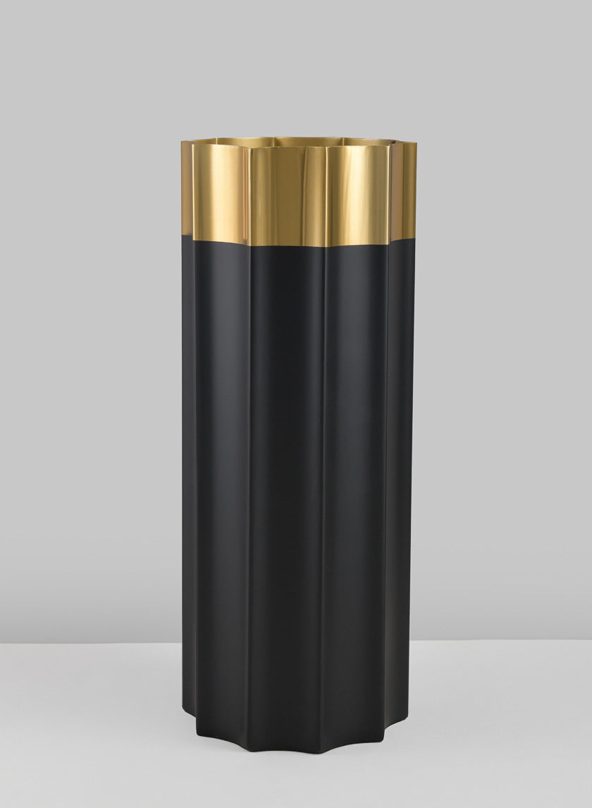 Narita Black and Gold Stainless Steel Vase Decor Jamali Garden