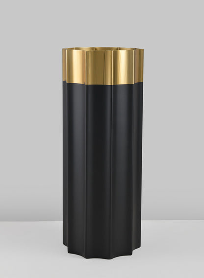 Narita Black and Gold Stainless Steel Vase Decor Jamali Garden