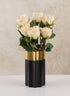 7.75in Tall Narita Black and Gold Stainless Steel Vase Decor Jamali Garden