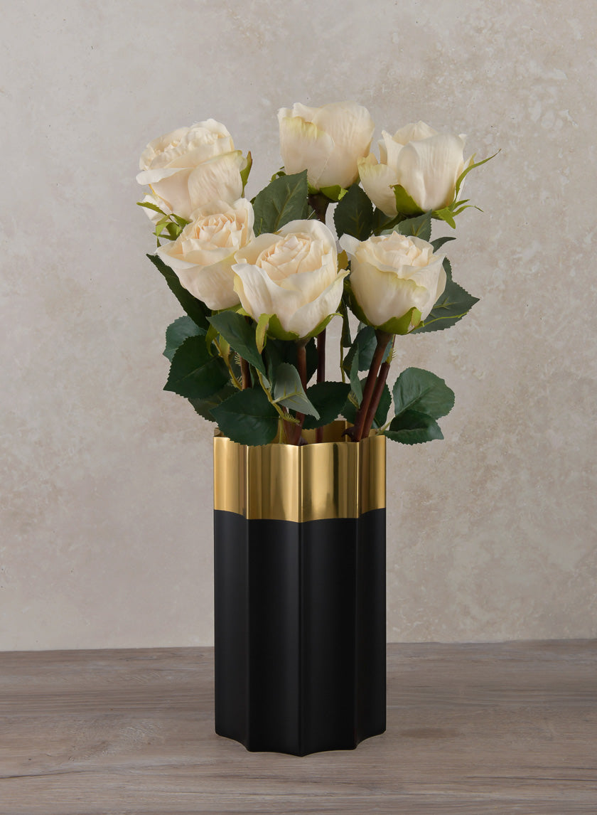 Narita Black and Gold Stainless Steel Vase