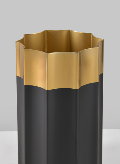 Narita Black and Gold Stainless Steel Vase