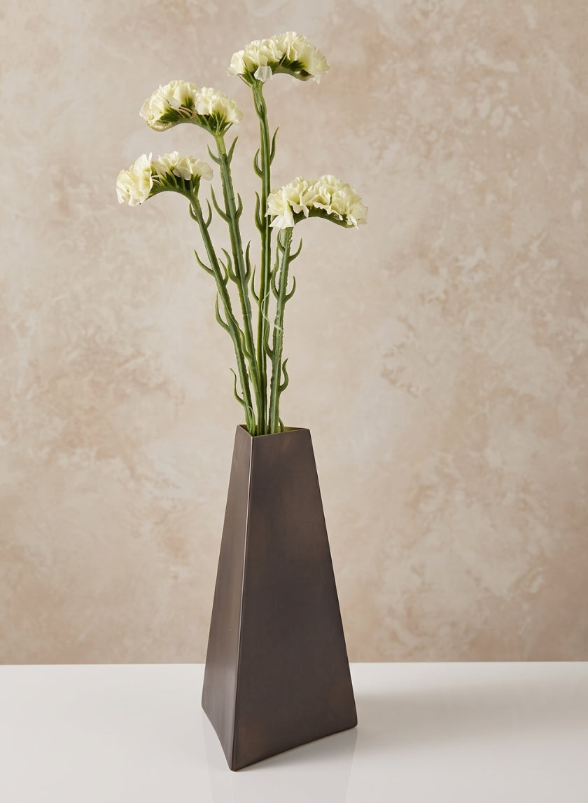 8.25in Tall Pisa Triangle Stainless Steel Vase Decor Jamali Garden