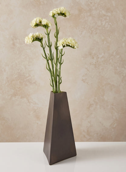 8.25in Tall Pisa Triangle Stainless Steel Vase Decor Jamali Garden