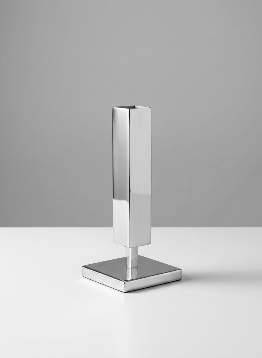 Tuileries Stainless Steel Pedestal Statement Vase Decor Jamali Garden
