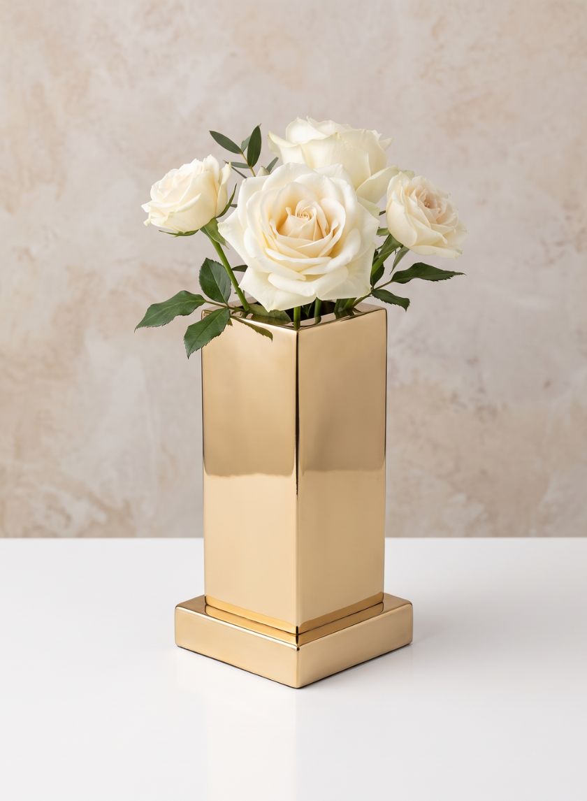 8in Tall Tuileries Gold Stainless Vase
