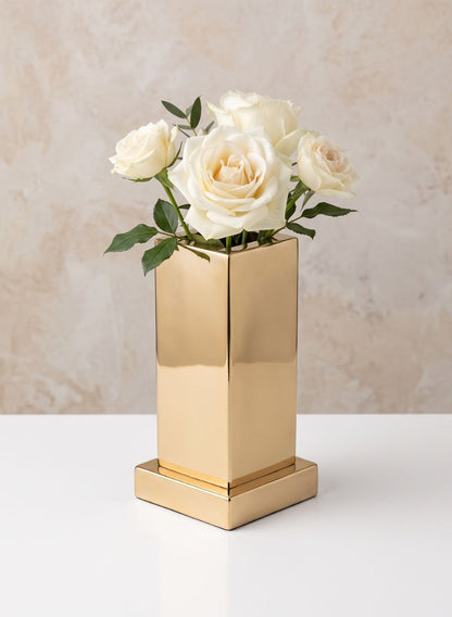 8in Tall Tuileries Gold Stainless Vase Decor Jamali Garden