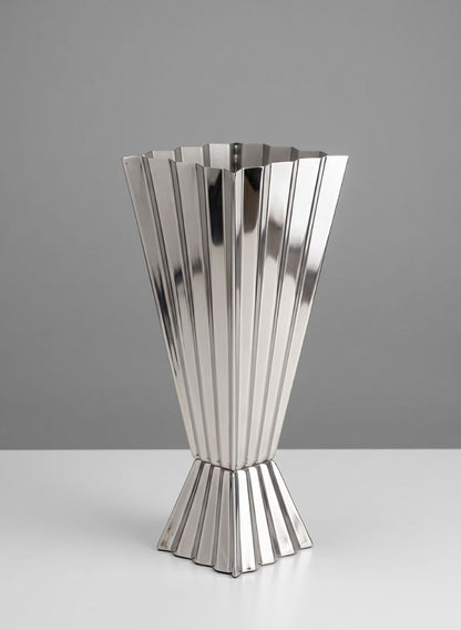 10in Tall Laila Stainless Steel Centerpiece Vase Decor Jamali Garden