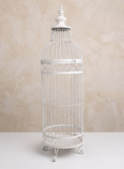 35in Tall Large Antique White Birdcage Decor Jamali Garden