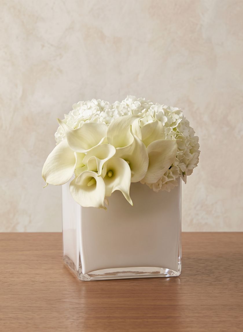 6in Cube White Glass Decor Jamali Garden