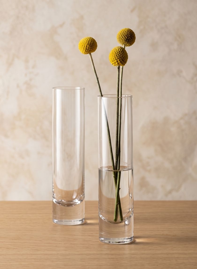 7.5in Tall Glass Bud Vase, Set of 4 Decor Jamali Garden