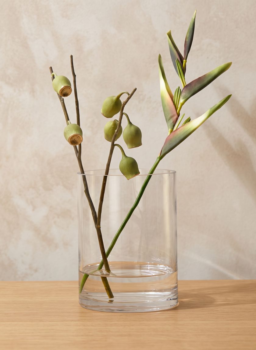 8in Tall Clear Glass Cylinder Decor Jamali Garden