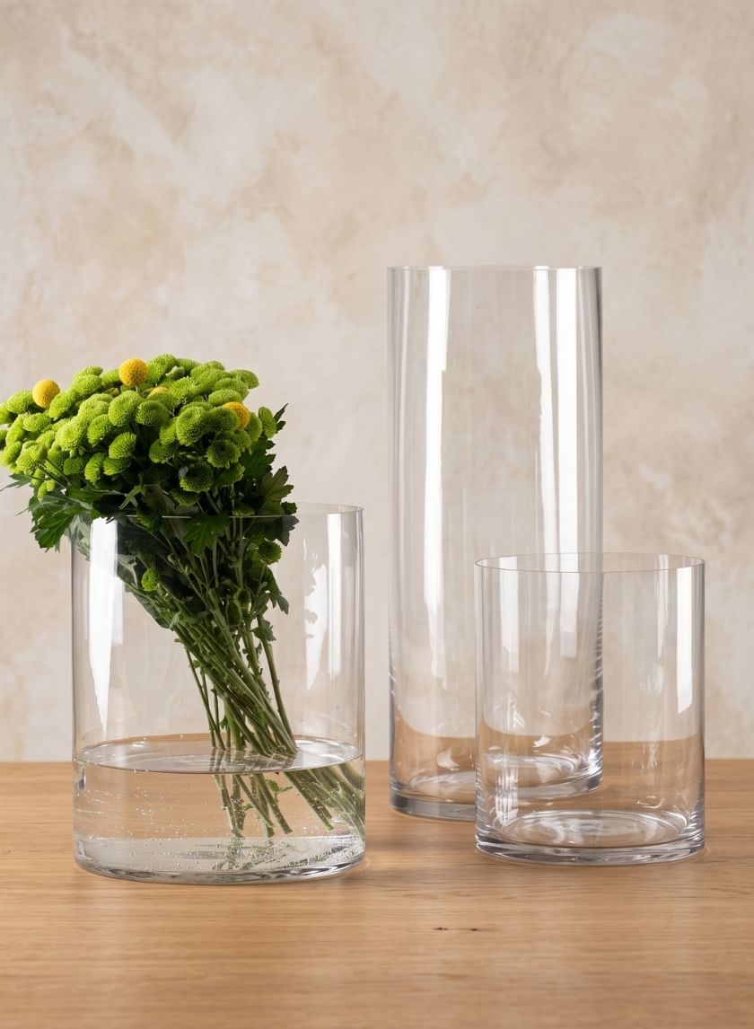 Clear Glass Cylinders Decor Jamali Garden