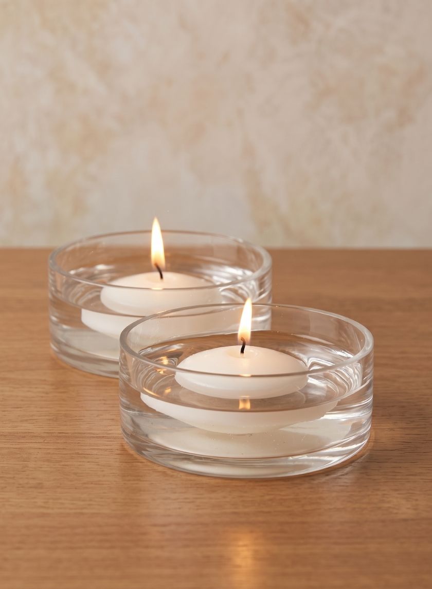 Transparent Low Glass Bowls, Set of 2 Decor Jamali Garden