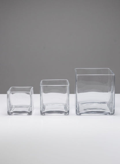 Clear Glass Cube Vase