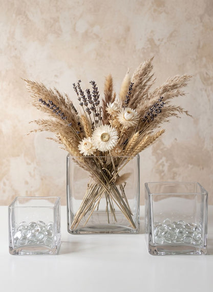 Clear Glass Cube Vase