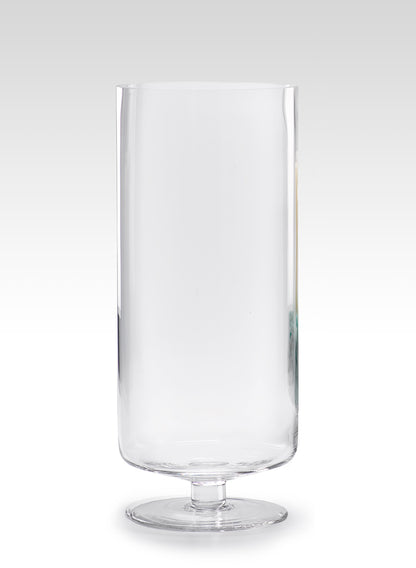 14in Tall Footed Hurricane Glass Vase Decor Jamali Garden