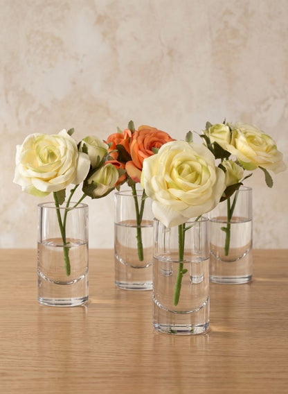 4in Tall Clear Glass Cylinder, Set of 4 Decor Jamali Garden