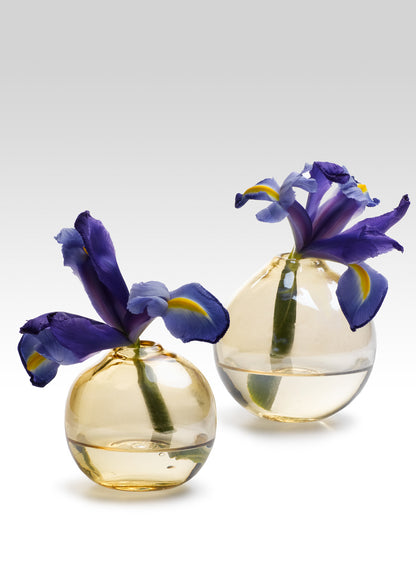 4.5in Tall Amber Luster Glass Ball Vase Decor Jamali Garden