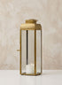 9.5in Tall Alazhar Square Gold Lantern Decor Jamali Garden