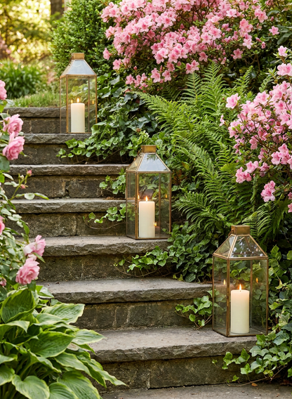 Bombay Square Gold Lantern