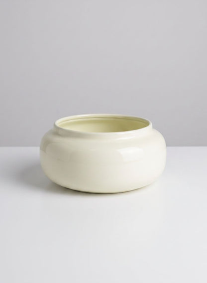 Ivory Enamel Metal Momoyama Vase and Bowl