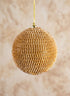 3.5in Round Gold Crystal Bead Plastic Ornament Decor Jamali Garden
