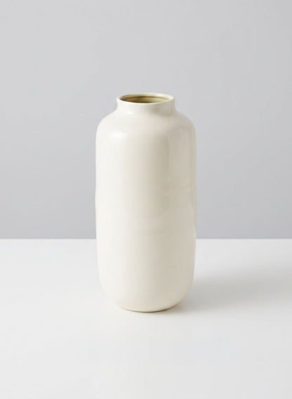 Ivory Enamel Metal Momoyama Vase and Bowl