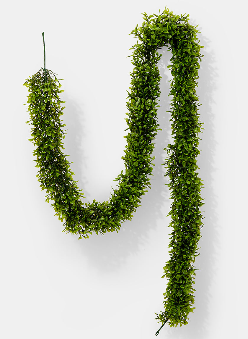 5.5ft Faux Boxwood Garland – Jamali Garden