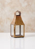 5in Mini Rustic Brass Square Lantern Decor Jamali Garden