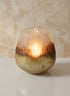 5in Tall Ombre Gold Frost Balloon Glass Vase Decor Jamali Garden