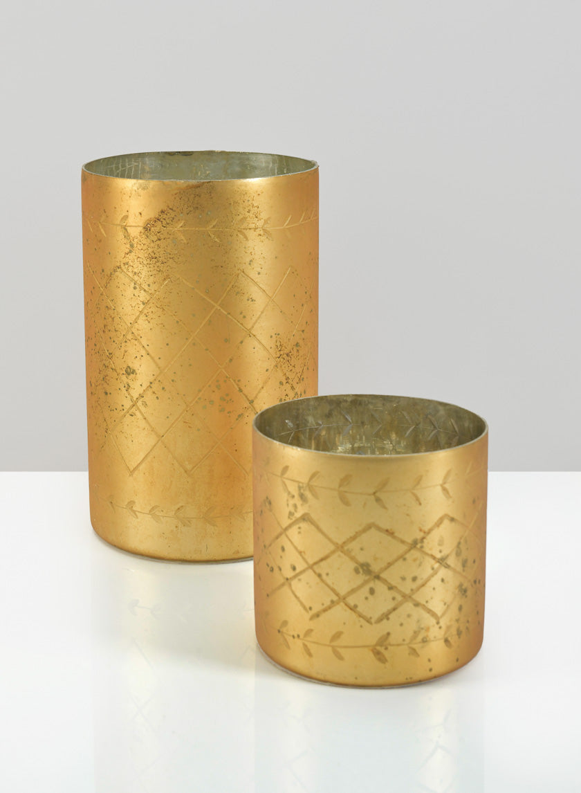 Valencia Aged Gold Mercury Glass Holder Decor Jamali Garden