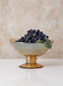 6.5in Wide Amber Luster Glass Flower Compote Decor Jamali Garden