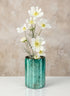6in Tall Norvege Antique Teal Glass Vase Decor Jamali Garden