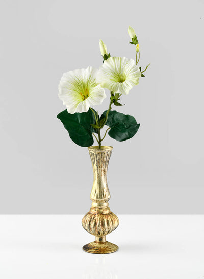 7 in. Tall Gold Diamond Glass Bud Vase
