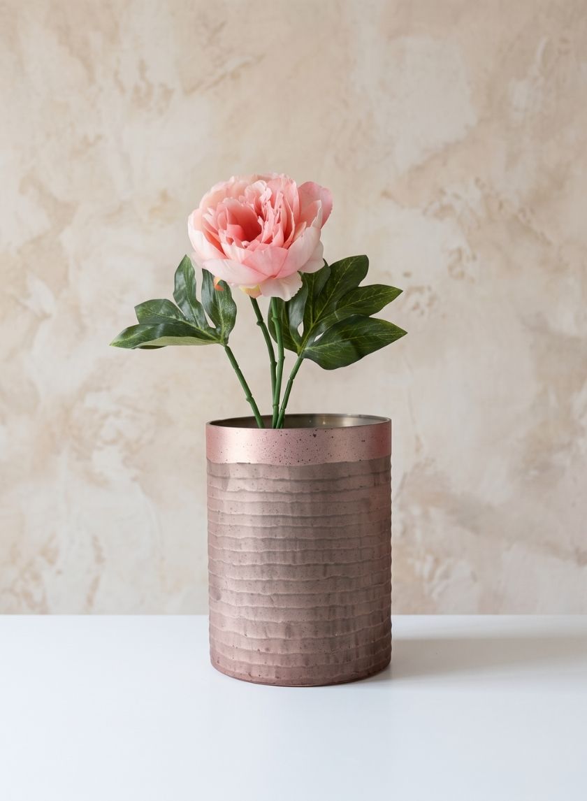 7.75in Tall Tromso Matte Rose Glass Cylinder Decor Jamali Garden