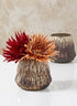 4.25in Tall Diamond Rust & Silver Glass Vase Decor Jamali Garden