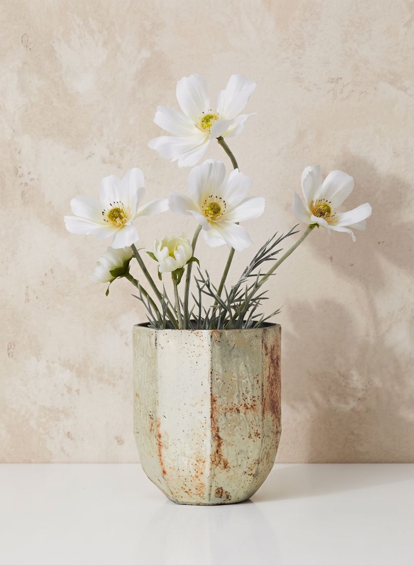 Faceted Pearl &amp; Rust Glass Vase Decor Jamali Garden