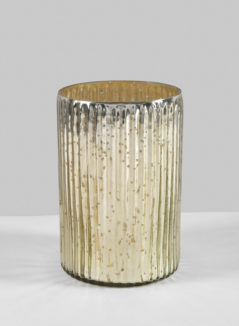 mercury glass plant pot 6in Tall Mewaar Old Silver Pleated Mercury Glass Vase – Jamali Garden