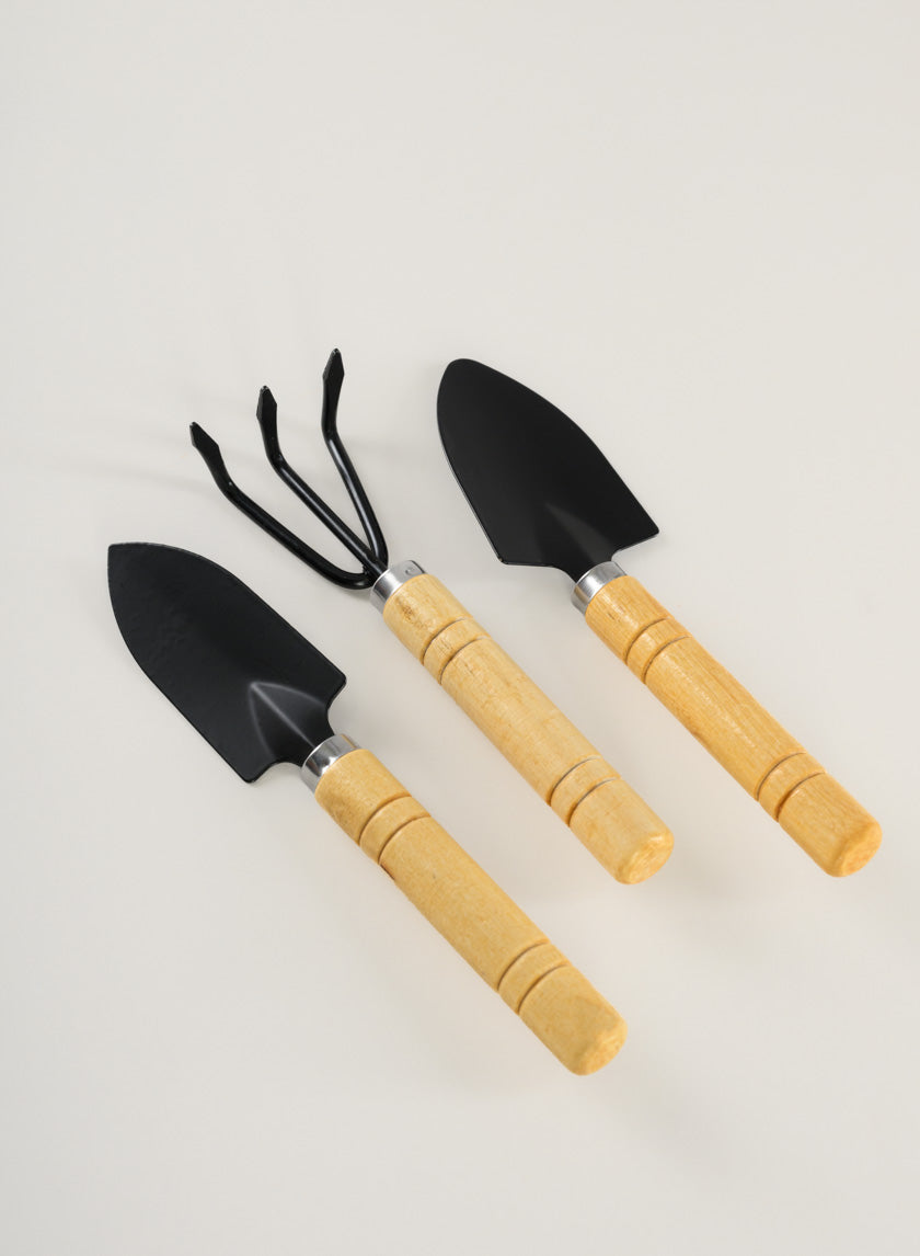 mini garden trowel Wood Handle Mini Tool Kit – Jamali Garden