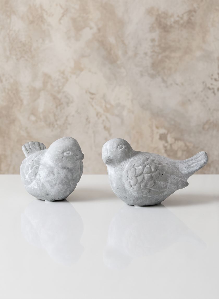 5in Long Atelier Antiqued Cement Bird, Case of 2 Decor Jamali Garden