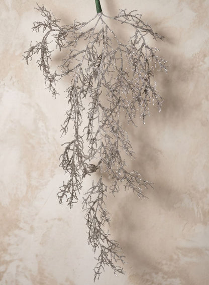 31in Long Light Champagne Glitter Pine Branch Decor Jamali Garden