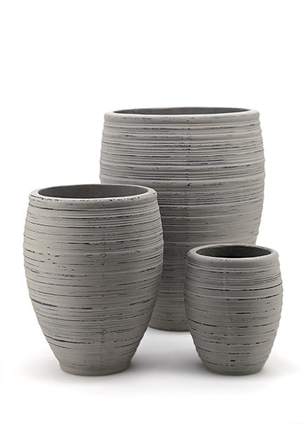 ficonstone planter pot Grey Washed Ficonstone Ripple Pot Indoor Outdoor Garden Planters Decor –  Jamali Garden